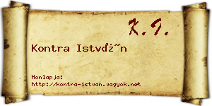 Kontra István névjegykártya